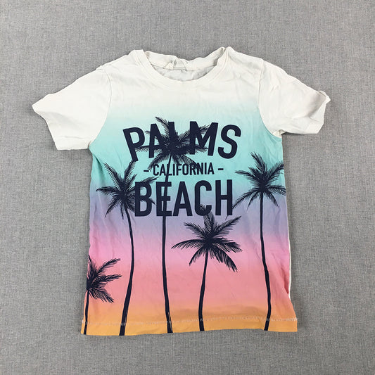 H&M Kids Boys T-Shirt Size 7 - 8 Years White Palms Beach California Top