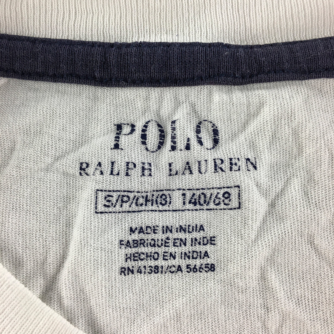 Polo Ralph Lauren Kids Boys T-Shirt Size S (8 Years) White Big Pony Logo Tee