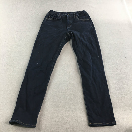 Uniqlo Kids Boys Jeans Youth Size L (13) Blue Dark Wash Straight Leg Denim