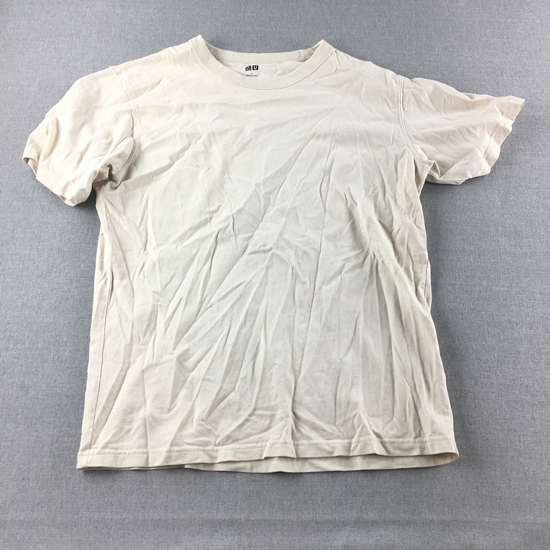 Uniqlo U Mens T-Shirt Size L White Short Sleeve Crew Neck Tee