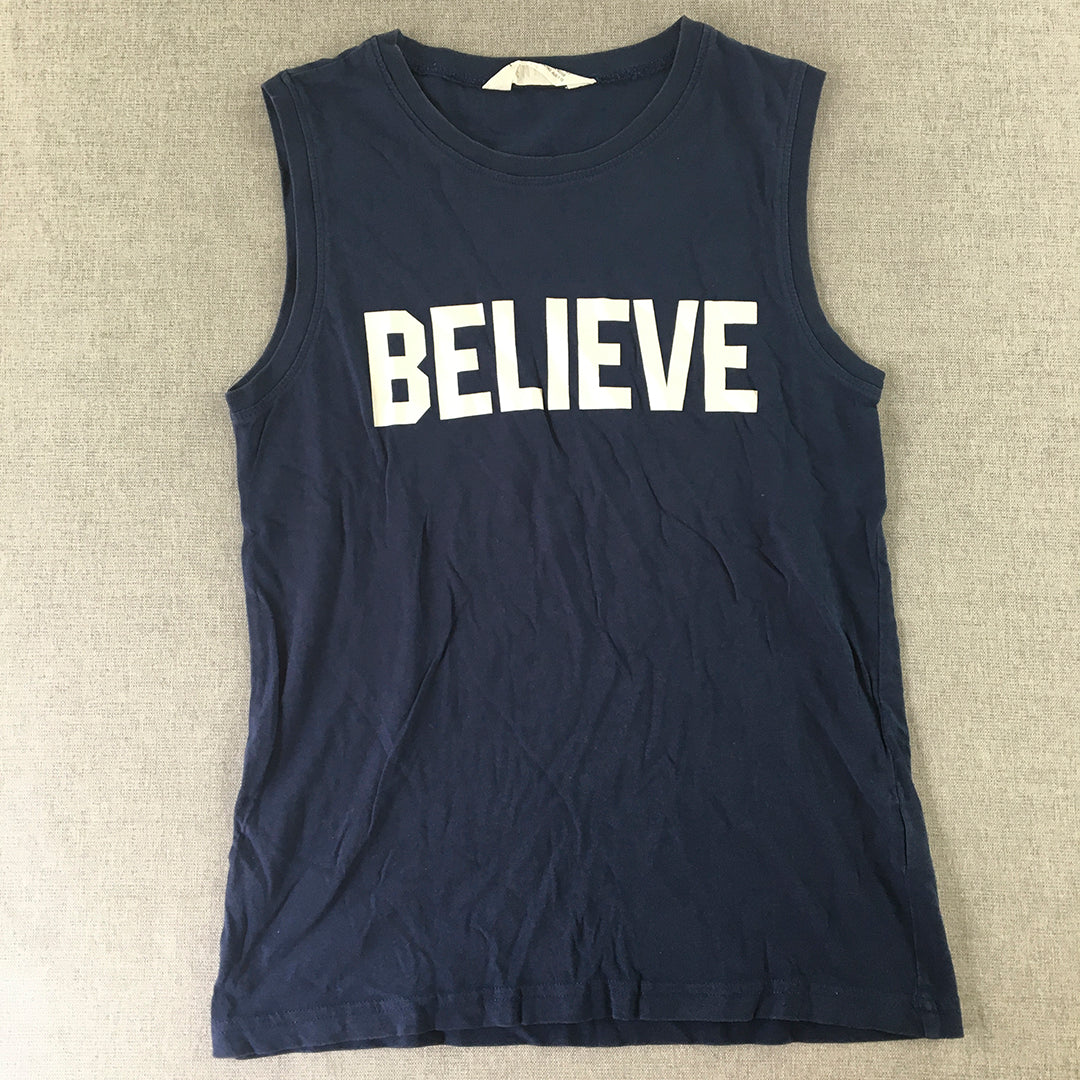 H&M Kids Tank Top Size 8 - 10 Years Blue Sleeveless Shirt