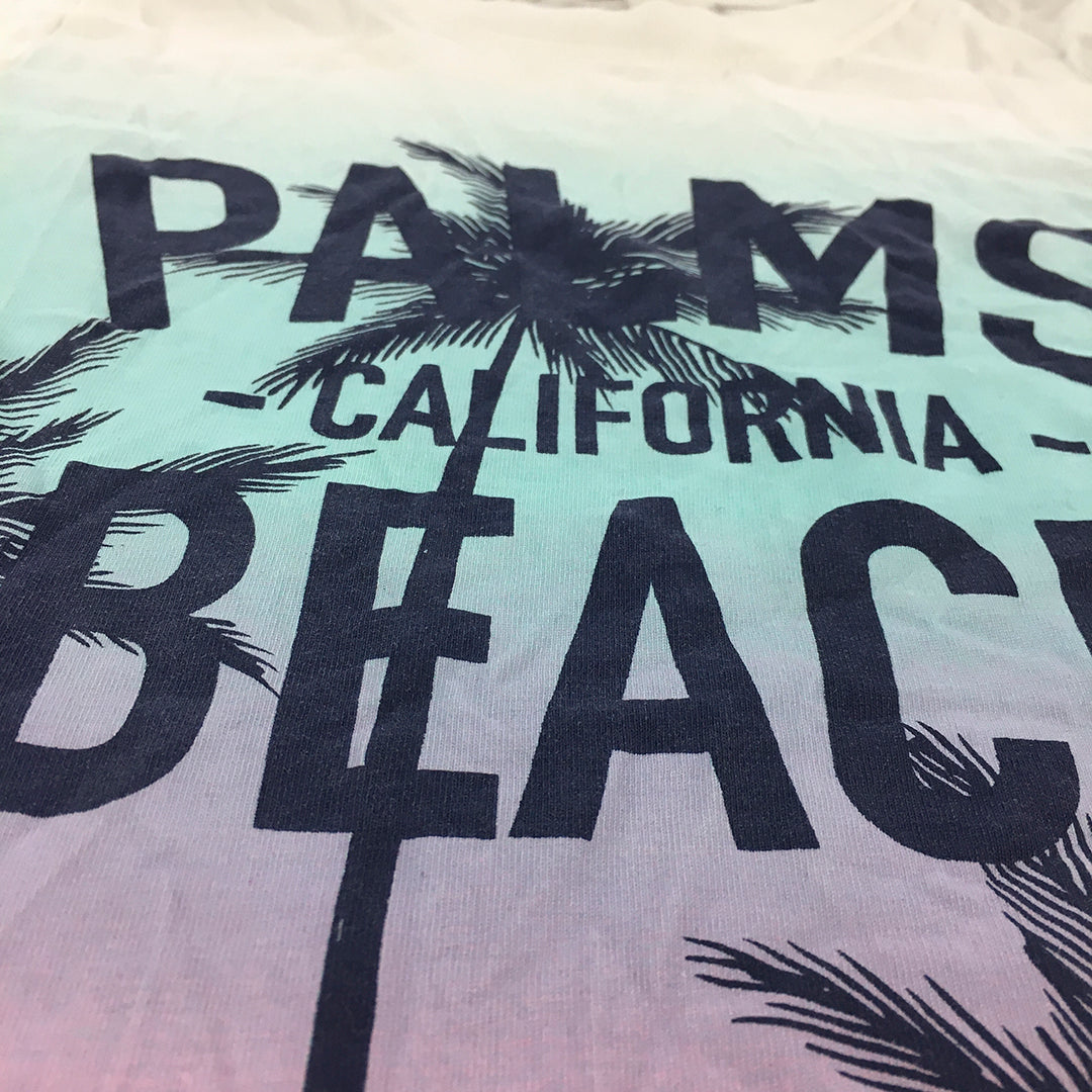 H&M Kids Boys T-Shirt Size 7 - 8 Years White Palms Beach California Top