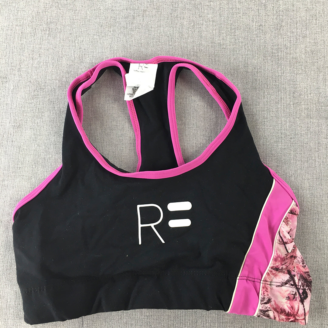 Runfaster Womens Sports Bra Size M Black Pink Activewear Top Gym Yoga