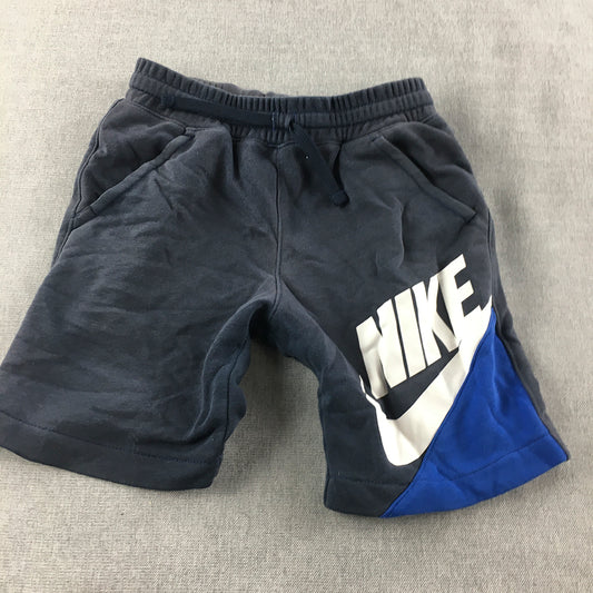 Nike Kids Boys Shorts Size 4 - 5 Years Black Blue Logo Drawstring