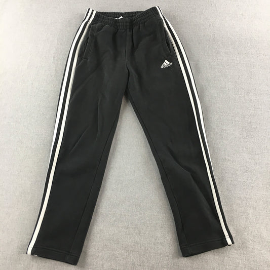 Adidas Kids Boys Tracksuit Pants Size 11 - 12 Years Black Logo Jogger Pockets