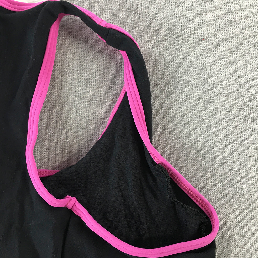 Runfaster Womens Sports Bra Size M Black Pink Activewear Top Gym Yoga