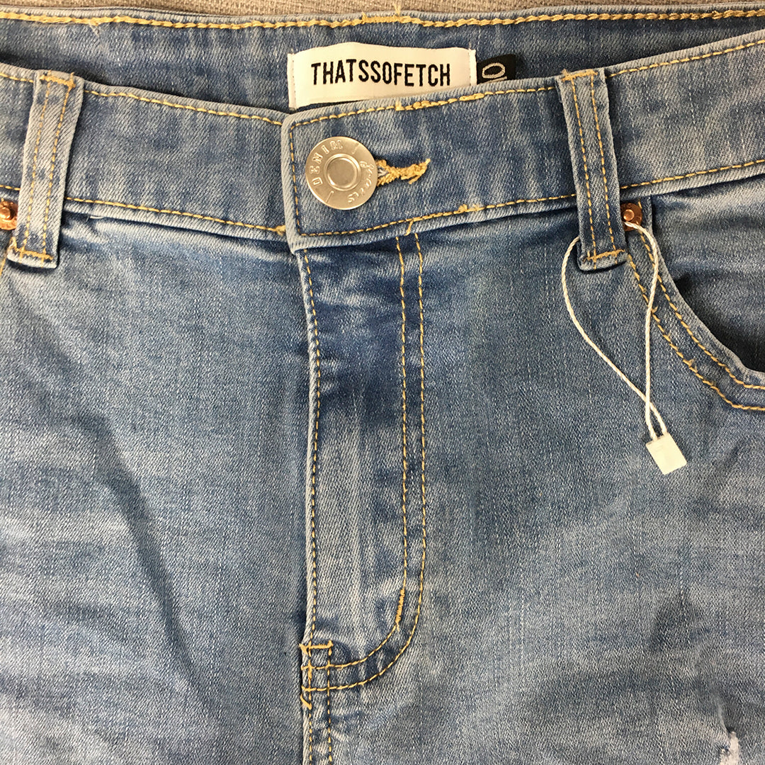 Thats So Fetch Womens Denim Shorts Size 10 Blue Pockets Bermuda