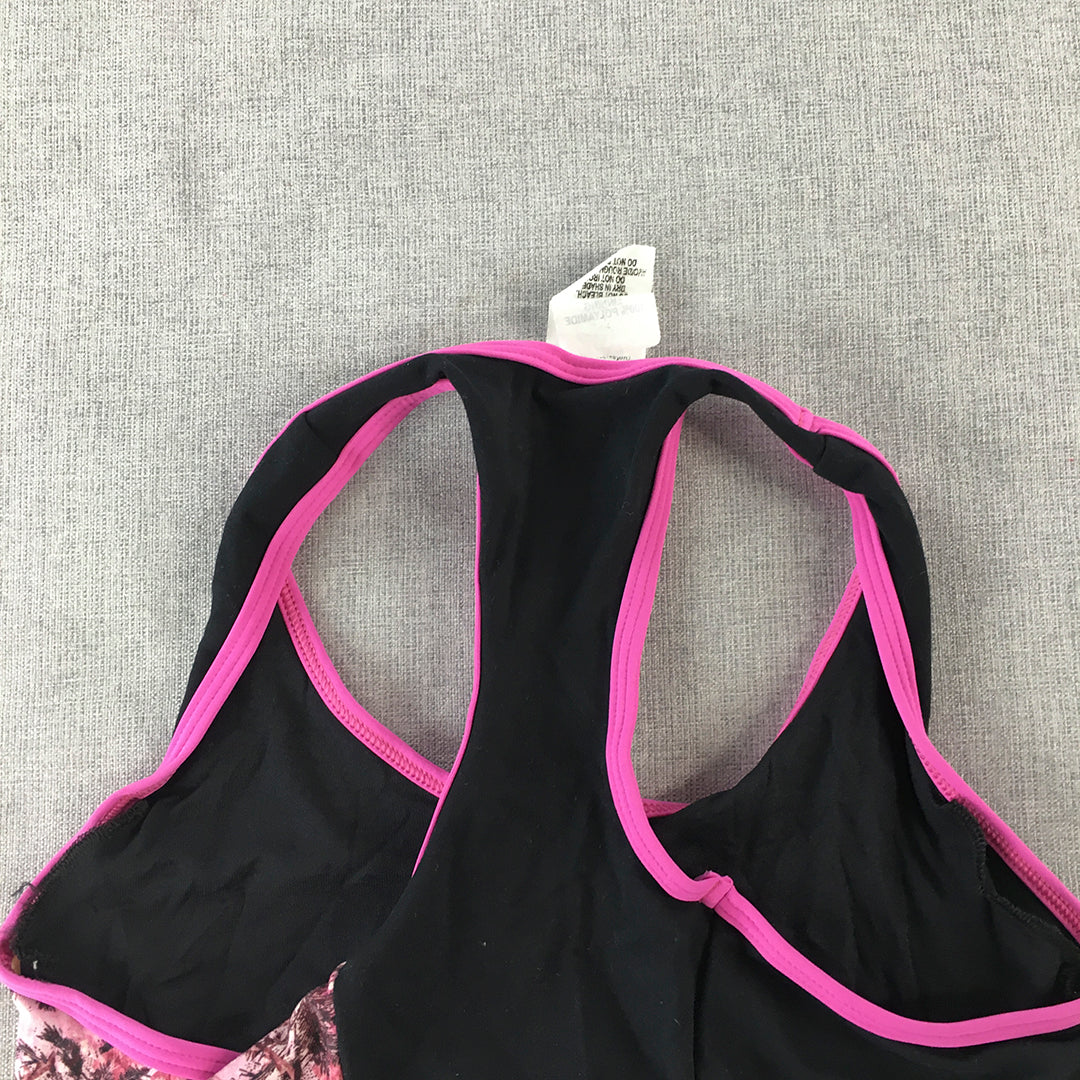 Runfaster Womens Sports Bra Size M Black Pink Activewear Top Gym Yoga