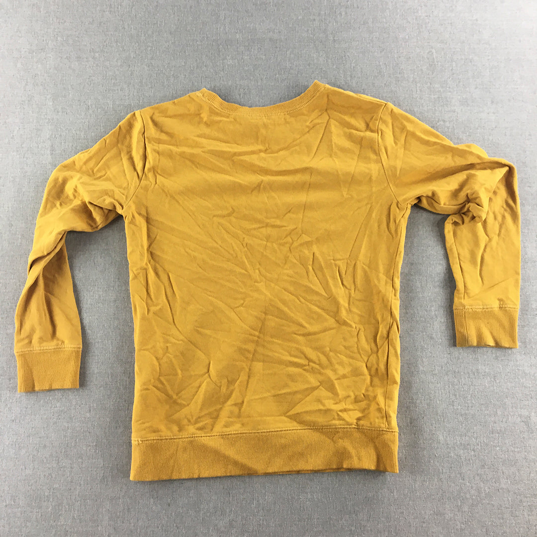 H&M Kids Boys Sweater Size 8 - 10 Yellow Track Crew Neck Pullover Jumper