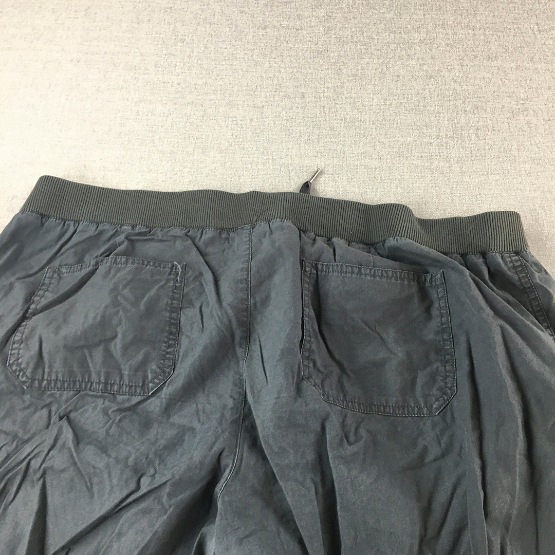 Rock Wear Womens Jogger Pants Size 18 Blue 3/4 Length Capri Drawstring