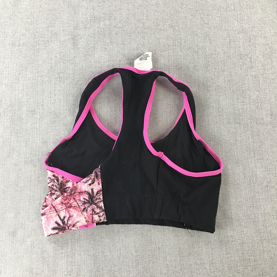 Runfaster Womens Sports Bra Size M Black Pink Activewear Top Gym Yoga