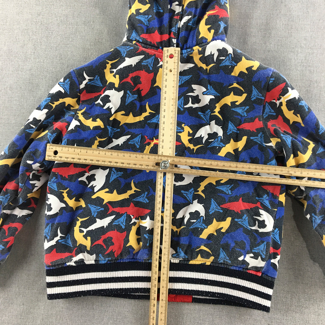 Converse All-Star Kids Boys Hoodie Jacket Youth Size S Black Shark Pattern Coat