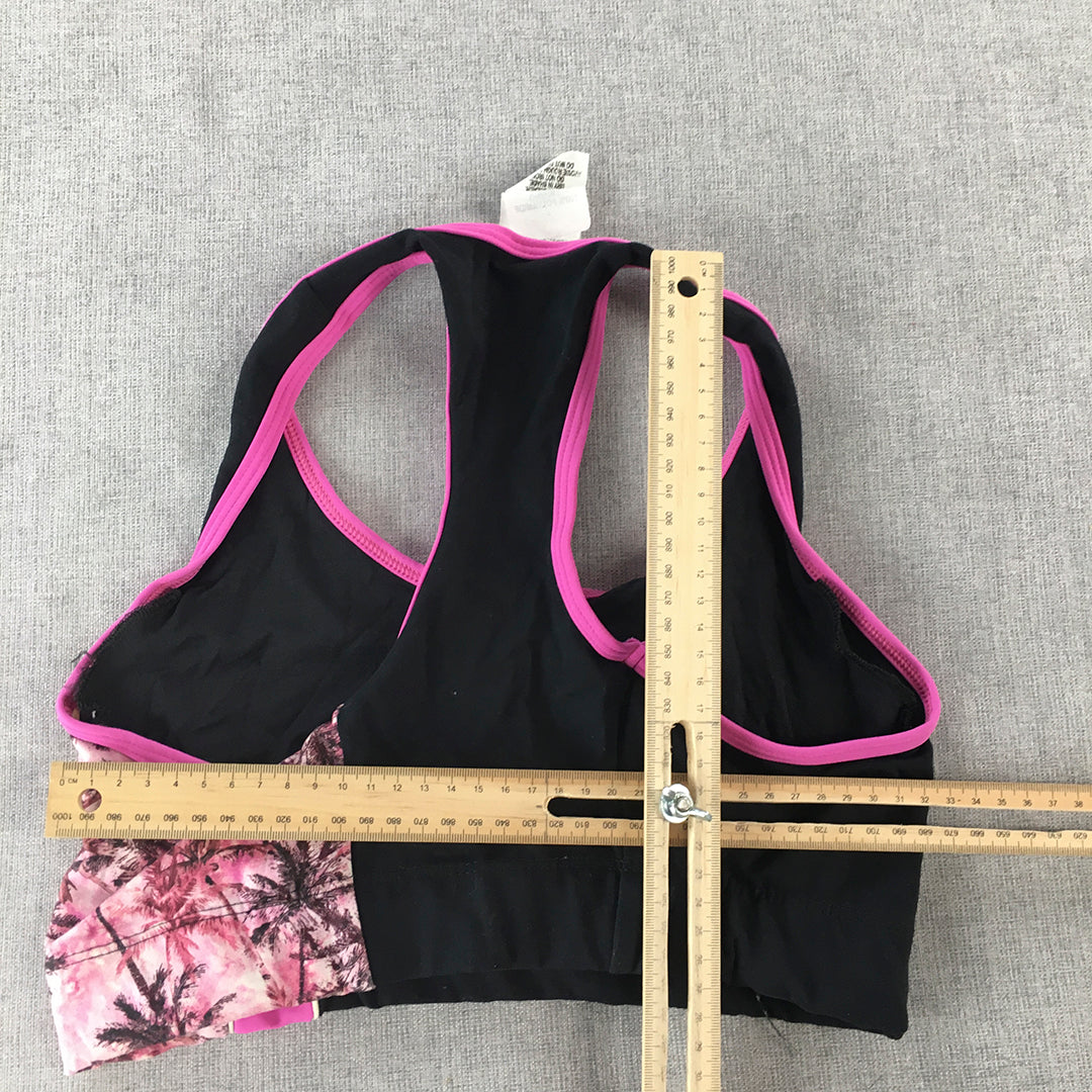 Runfaster Womens Sports Bra Size M Black Pink Activewear Top Gym Yoga