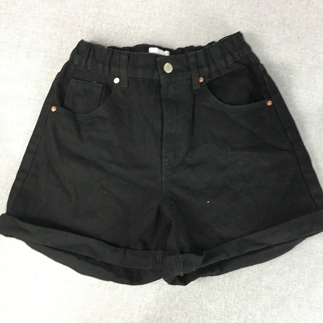 STNDRD Denim Womens Shorts Size 8 Black Pockets Bermuda