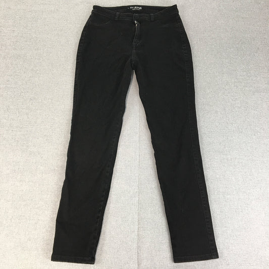 Fit Jeans Womens Size L Black Skinny Stretch Dark Wash Denim