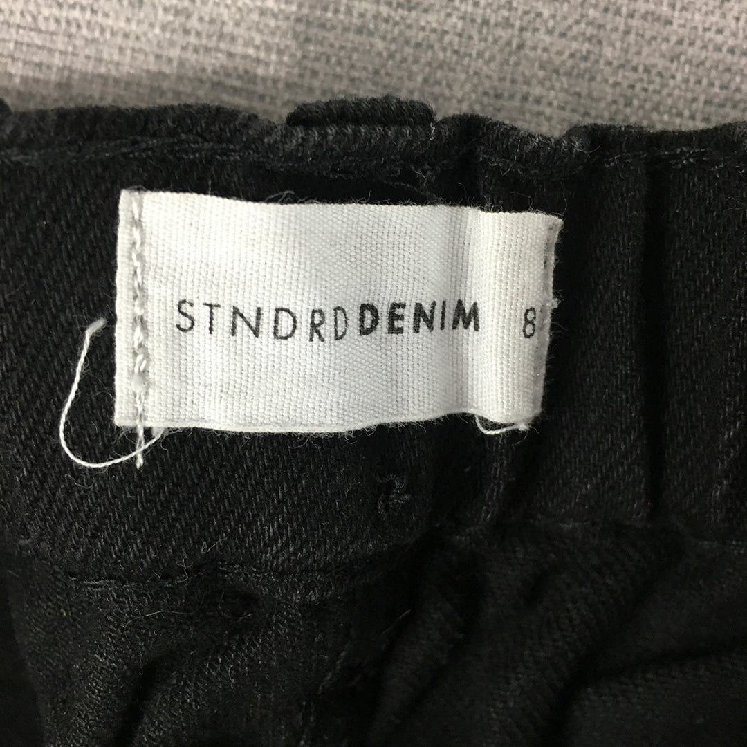 STNDRD Denim Womens Shorts Size 8 Black Pockets Bermuda