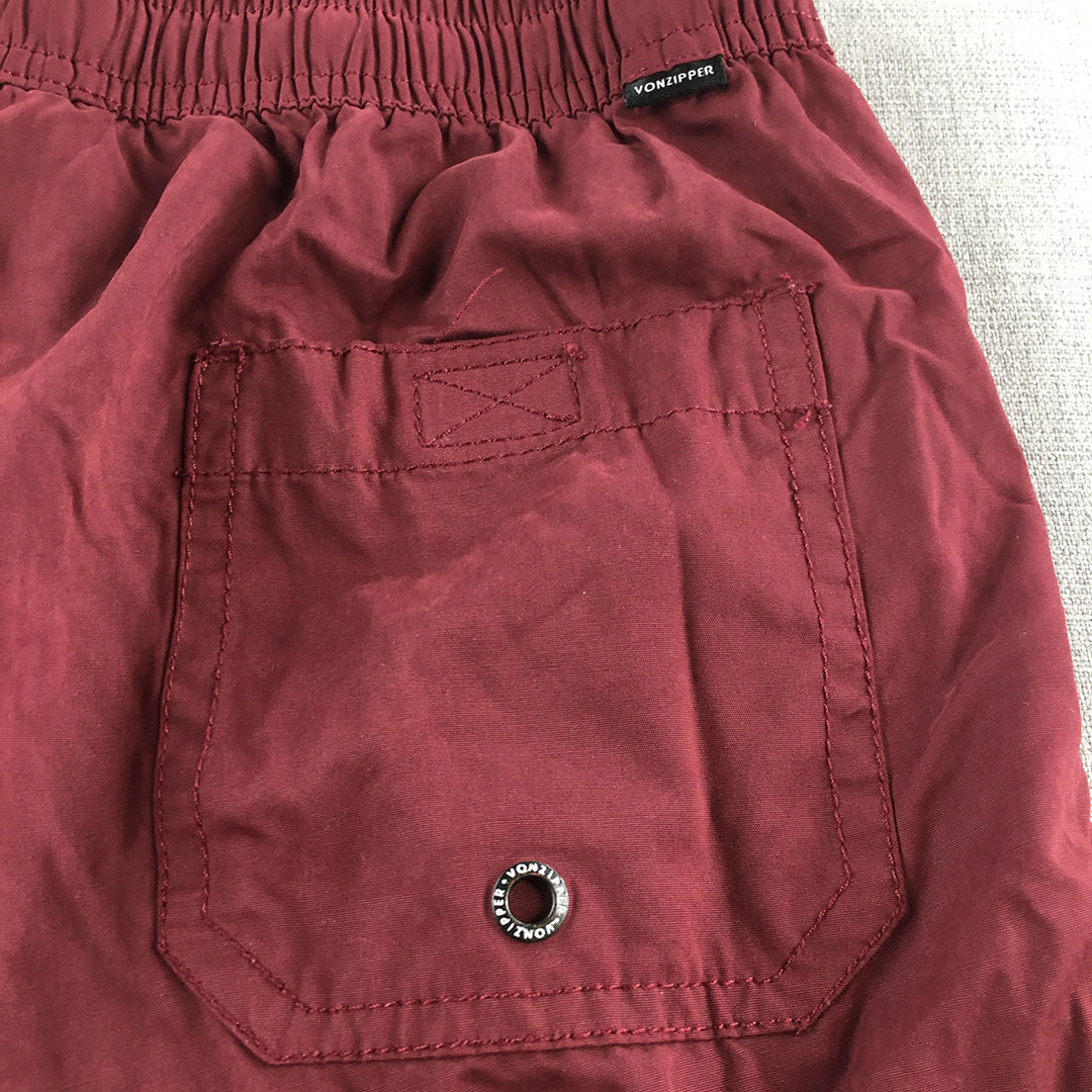 Vonzipper Kids Boys Shorts Size 14 Red Drawstring Pockets Skate Brand