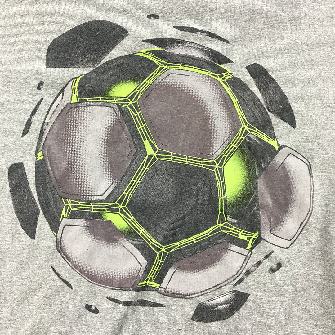 Old Navy Active Kids Boys T-Shirt Size 10 - 12 Years Grey Soccer Football Top