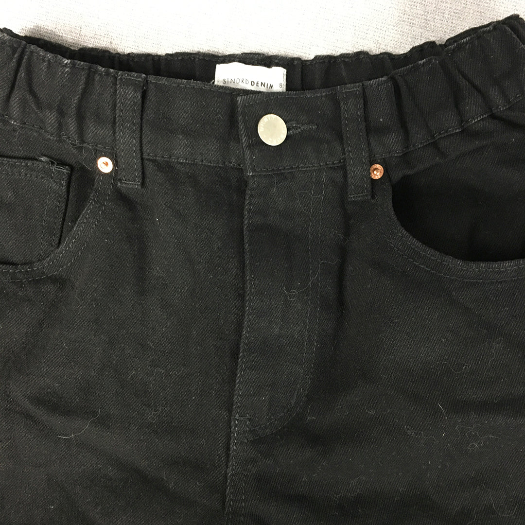 STNDRD Denim Womens Shorts Size 8 Black Pockets Bermuda