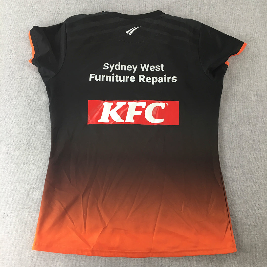 Wests Tigers Womens Jersey T-Shirt Size 12 Black Orange NRL Rugby Leage