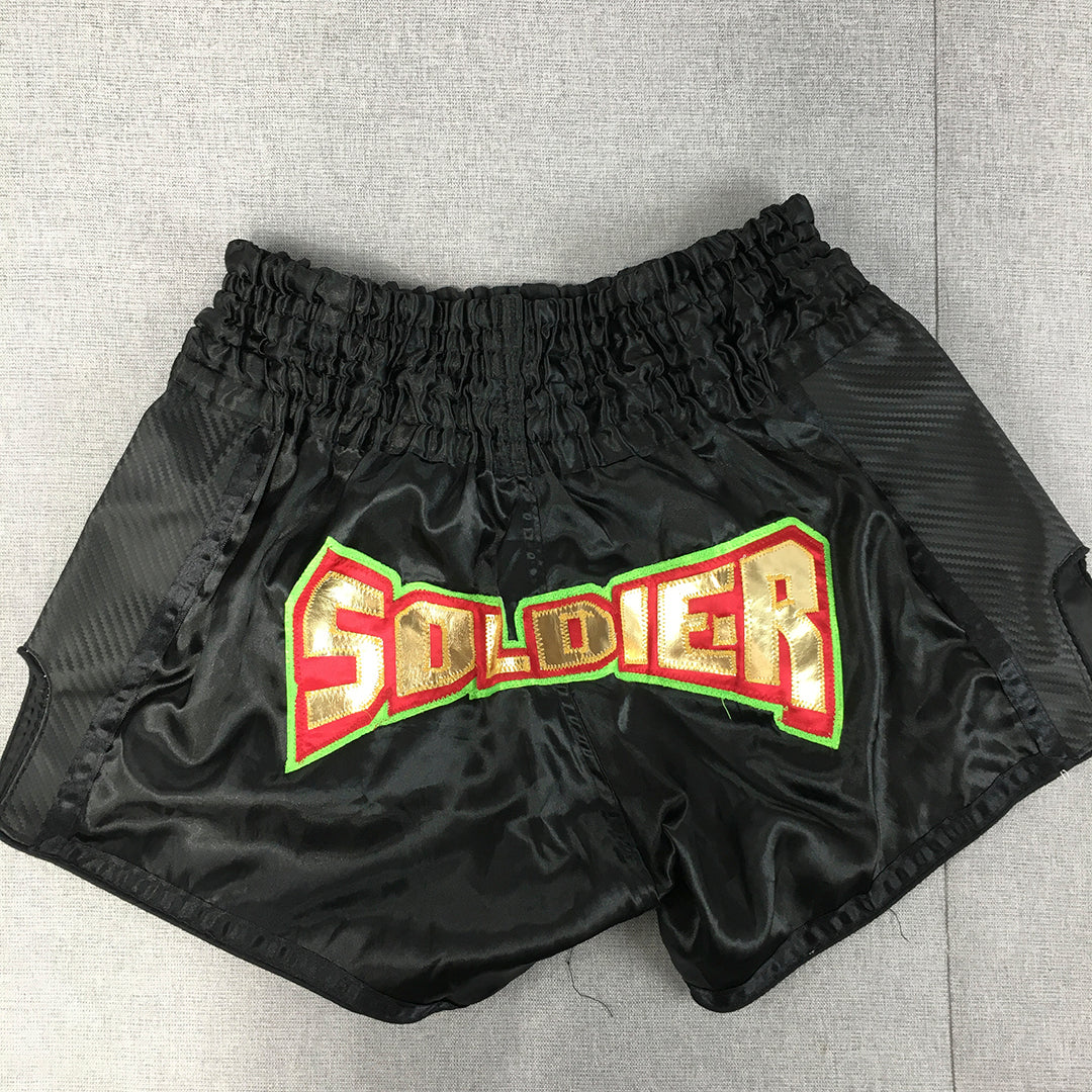 Full Force Mens Kick Boxing Shorts Size M Black Australia Mauy Thai Fight