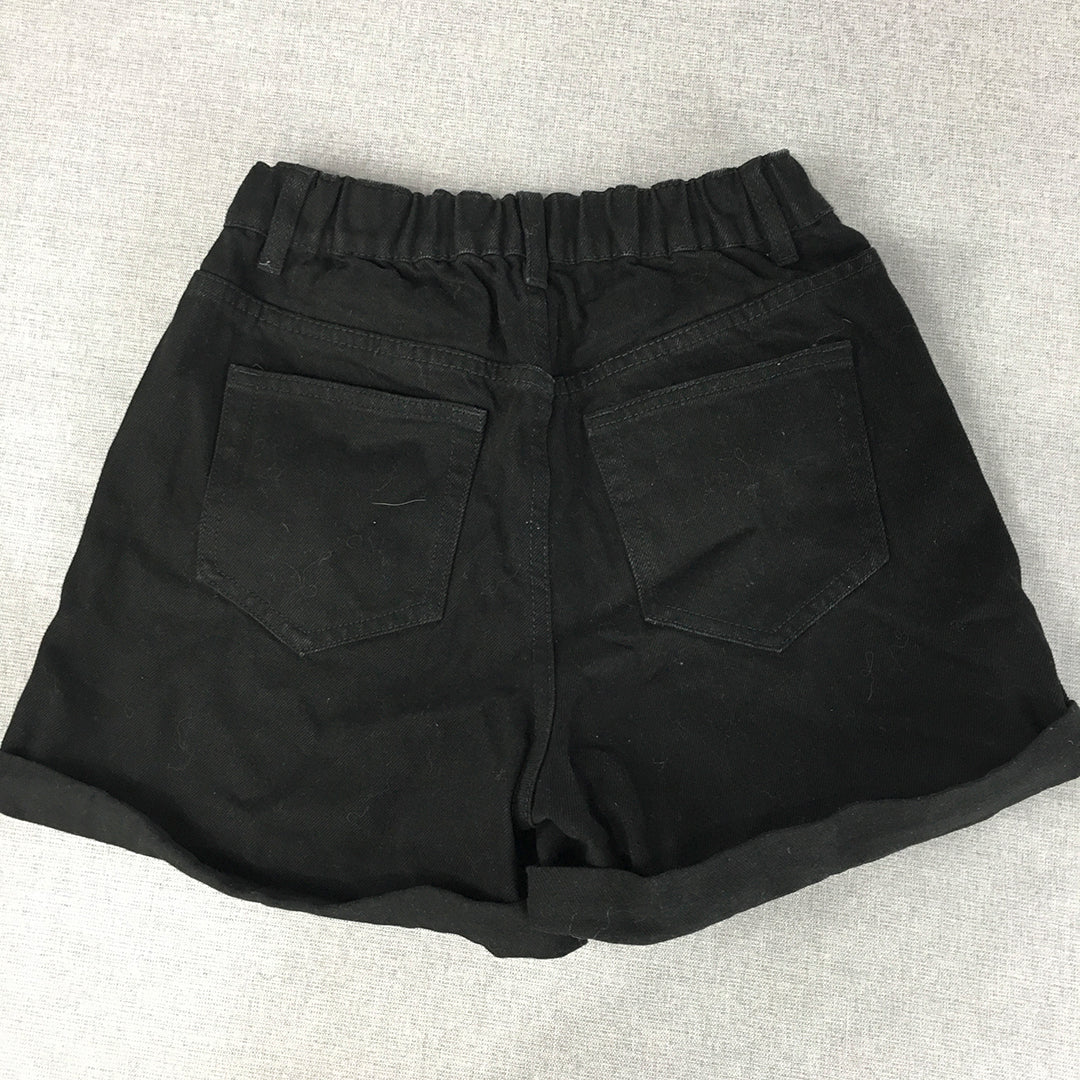 STNDRD Denim Womens Shorts Size 8 Black Pockets Bermuda