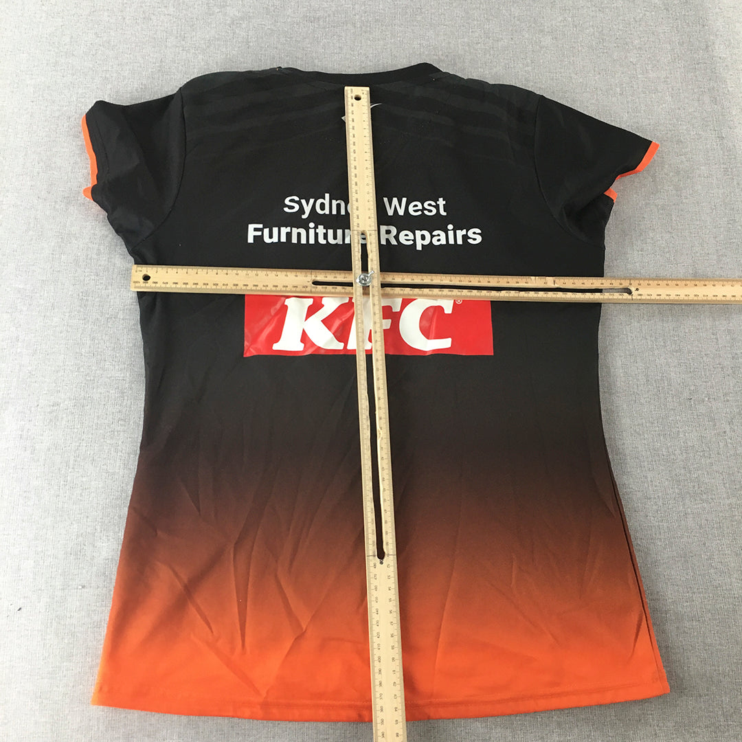 Wests Tigers Womens Jersey T-Shirt Size 12 Black Orange NRL Rugby Leage