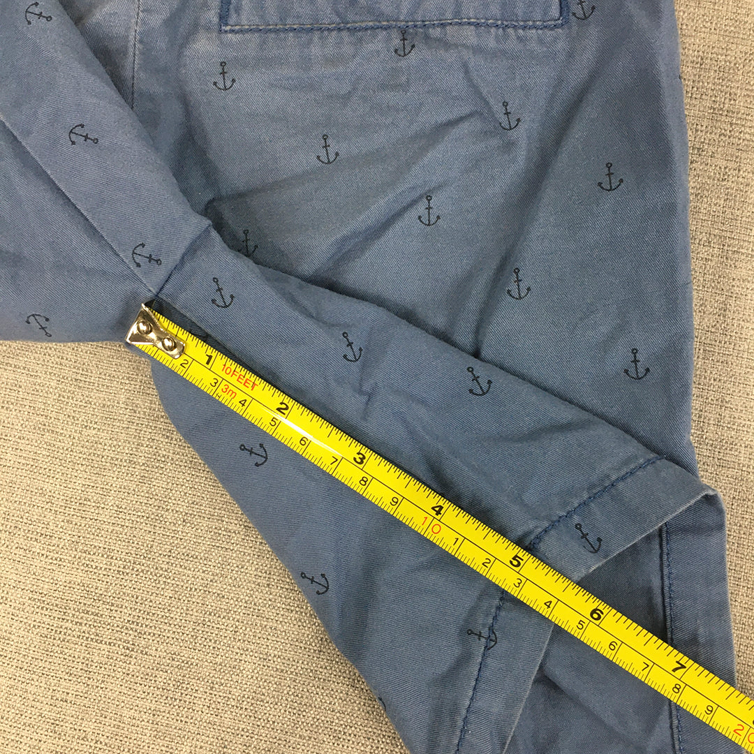 H&M Kids Boys Shorts Size 5 Years Blue Anchor Pockets Chino