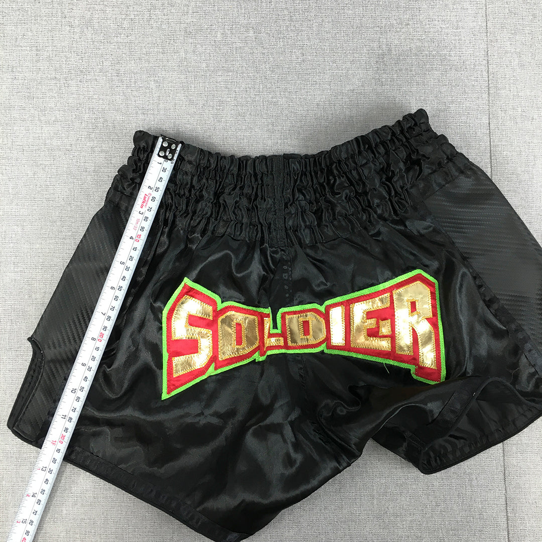 Full Force Mens Kick Boxing Shorts Size M Black Australia Mauy Thai Fight