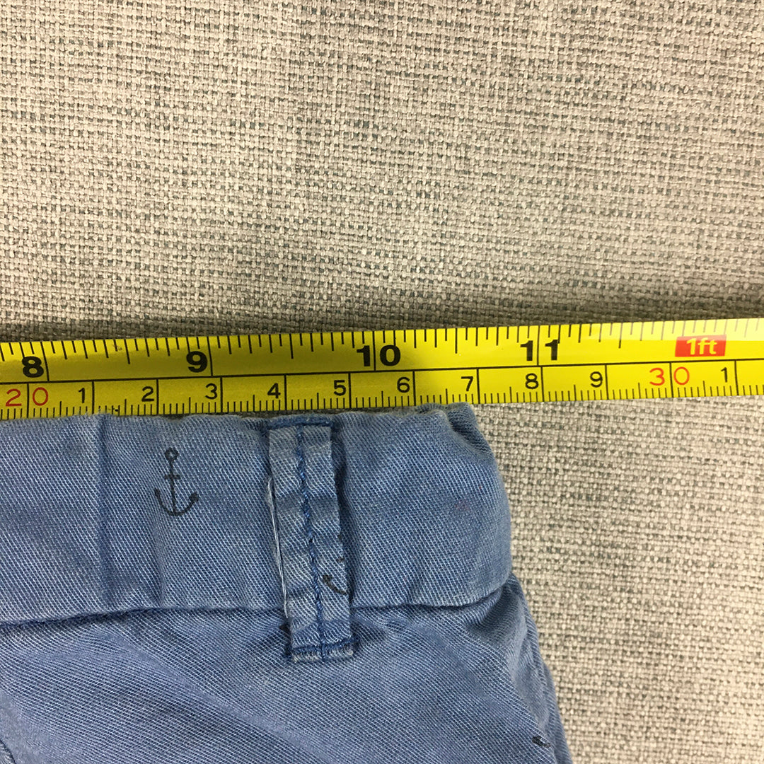 H&M Kids Boys Shorts Size 5 Years Blue Anchor Pockets Chino