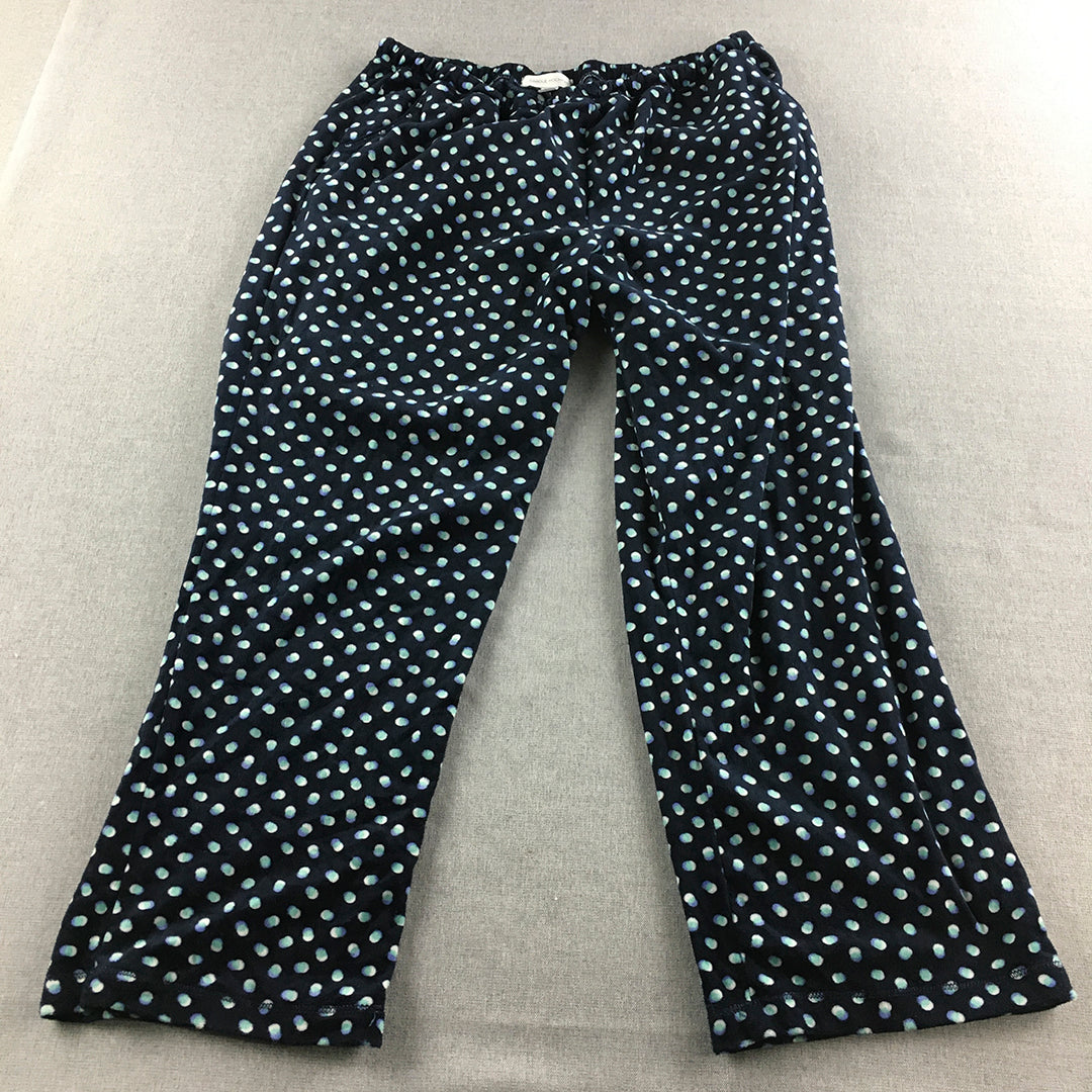 Carole Hochman Womens Lounge Pants Size M Blue Dot Elastic Waist Jogger