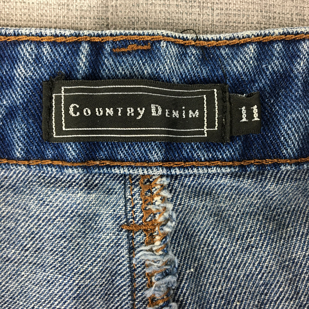 Country Denim Womens Skinny Jeans Size 11 (W30 x L28) Blue Light Wash