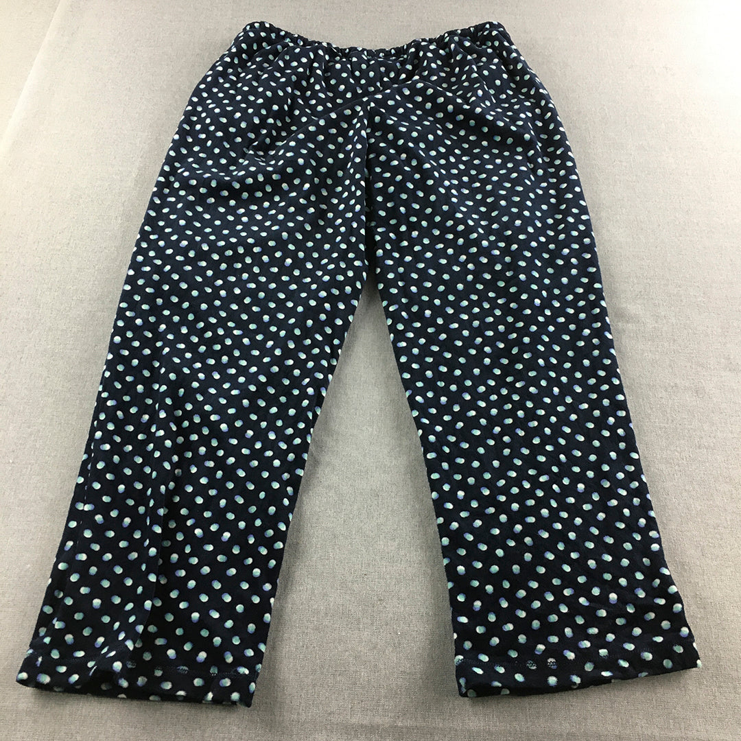 Carole Hochman Womens Lounge Pants Size M Blue Dot Elastic Waist Jogger