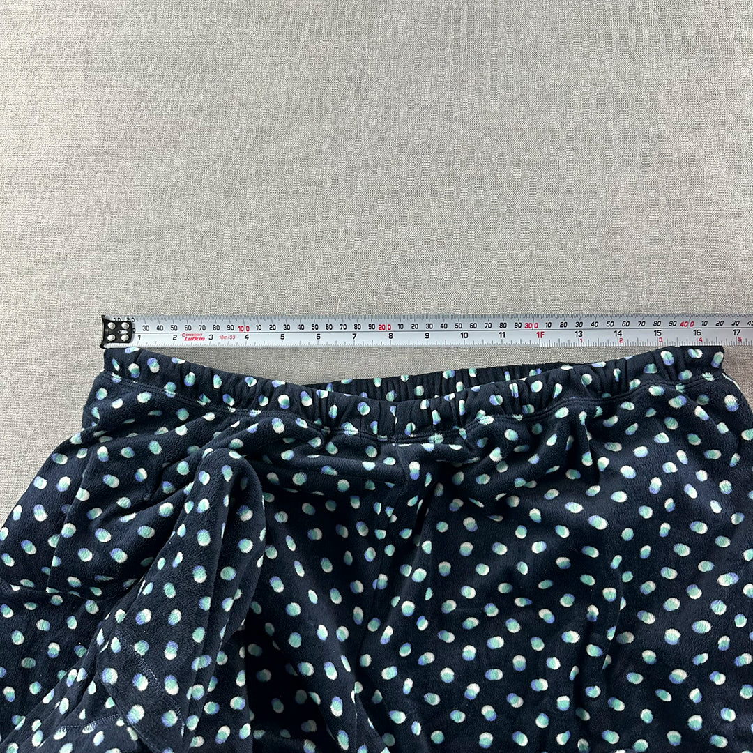 Carole Hochman Womens Lounge Pants Size M Blue Dot Elastic Waist Jogger