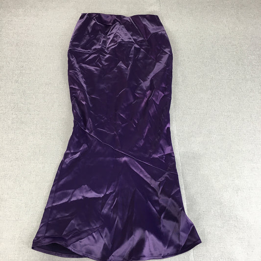 NEW Marthea Womens Skirt Size S Purple Shiny Long Length Maxi