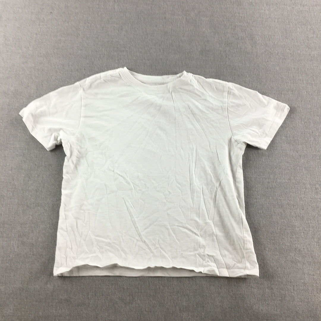 Zara Kids Girls T-Shirt Size 8 White Short Sleeve Crew Neck Top