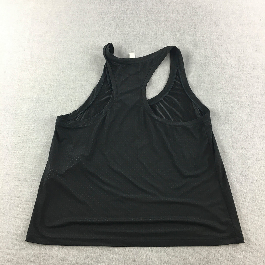 Under Armour Womens Tank Top Size M Black Logo Sleeveless Singlet Shirt