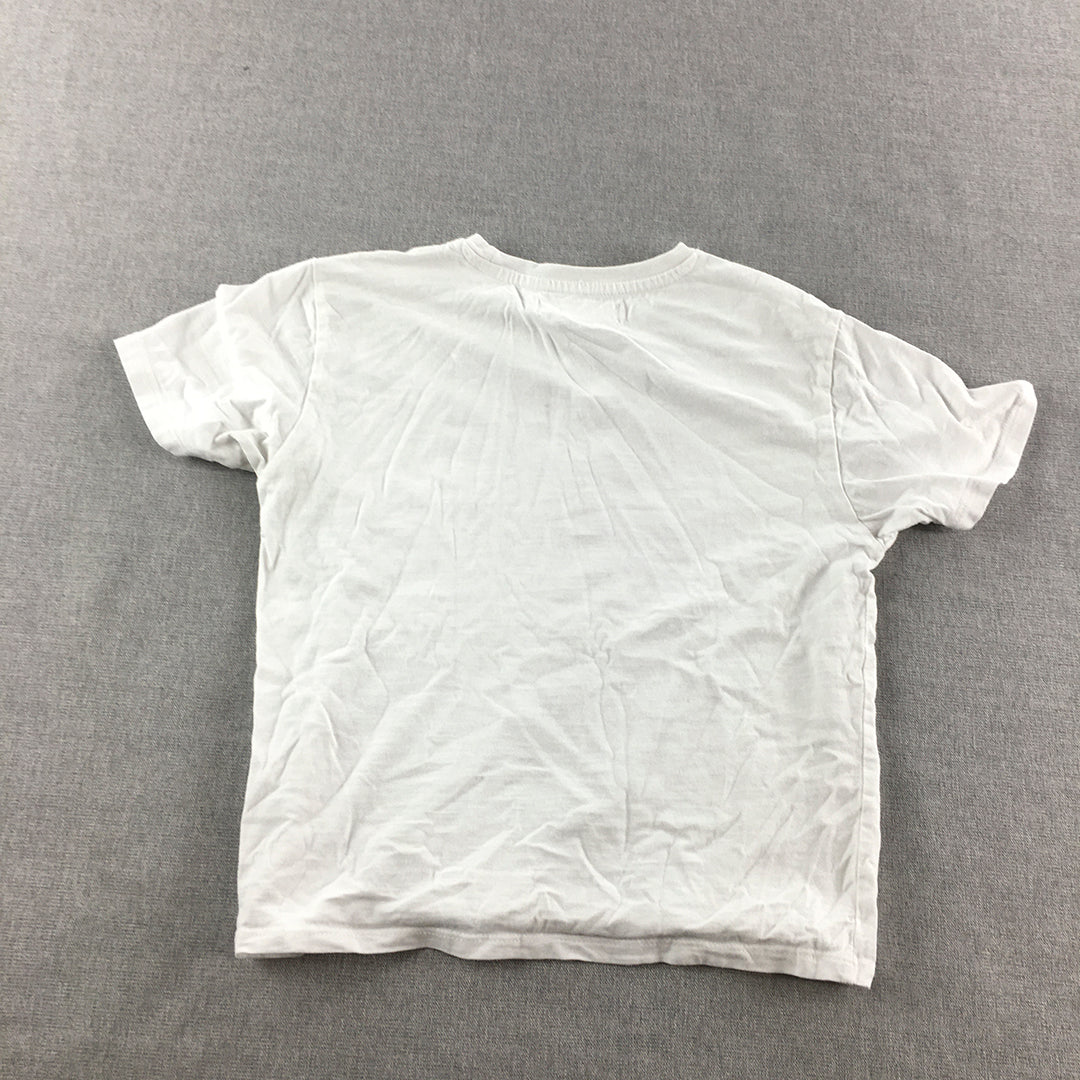 Zara Kids Girls T-Shirt Size 8 White Short Sleeve Crew Neck Top