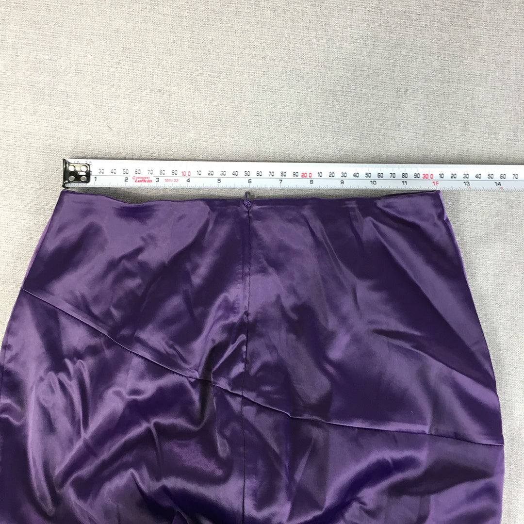 NEW Marthea Womens Skirt Size S Purple Shiny Long Length Maxi