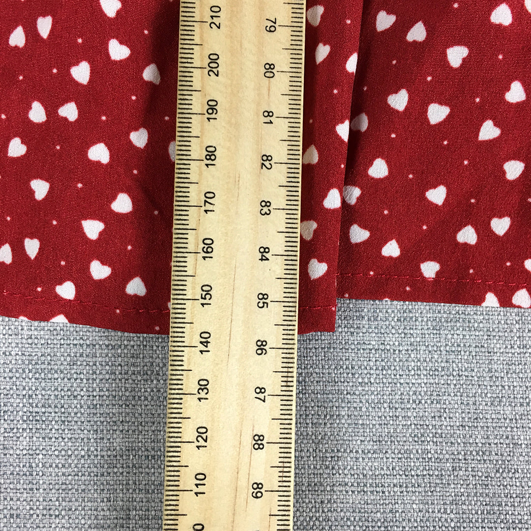 Love Kaysha Womens Mini Dress Size 14 Red Love Heart Dot Long Sleeve