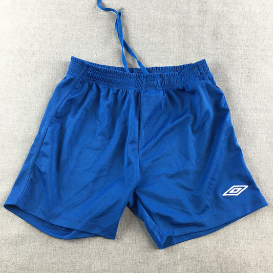 Umbro Kids Boys Shorts Size 14 (Youth XL) Blue Logo Drawstring Football