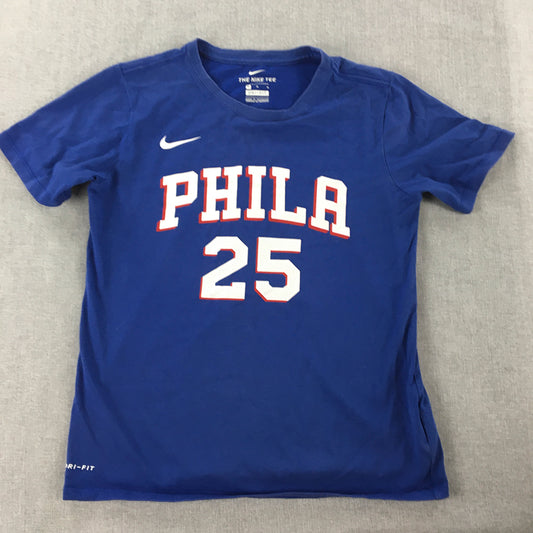 Ben Simmons Philadelphia 76ers Jersey T-Shirt Youth Size M Blue Nike Kids Boys