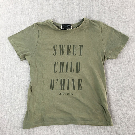 Guns N' Roses Kids T-Shirt Size 8 Green Sweet Child O' Mine Rock Band Top