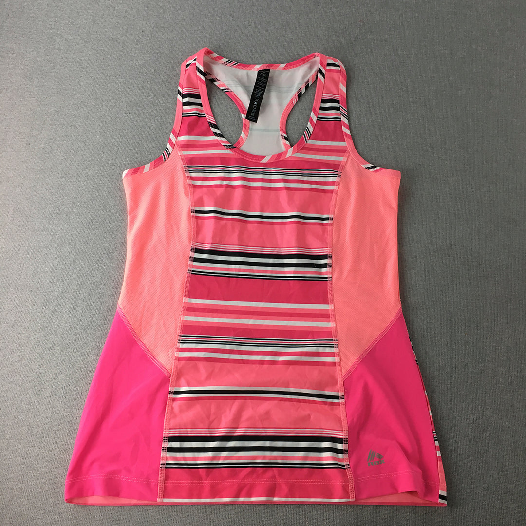 RBX Active Womens Tank Top Size M Pink Striped Sleeveless Gym Activewear