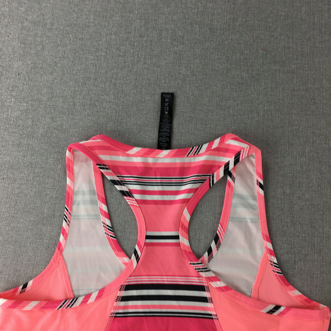 RBX Active Womens Tank Top Size M Pink Striped Sleeveless Gym Activewear