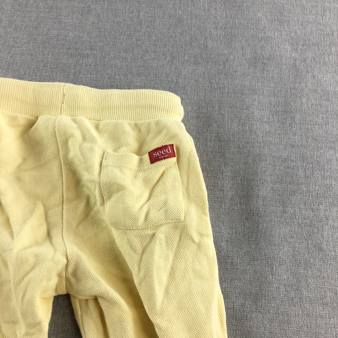 Seed Heritage Kids Girls Jogger Pants Size 3 Yellow Drawstring Pockets