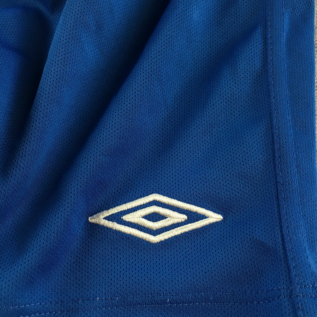 Umbro Kids Boys Shorts Size 14 (Youth XL) Blue Logo Drawstring Football