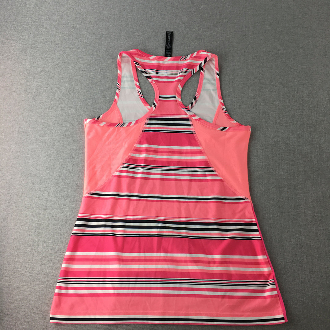 RBX Active Womens Tank Top Size M Pink Striped Sleeveless Gym Activewear