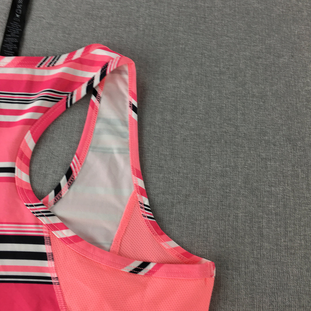 RBX Active Womens Tank Top Size M Pink Striped Sleeveless Gym Activewear