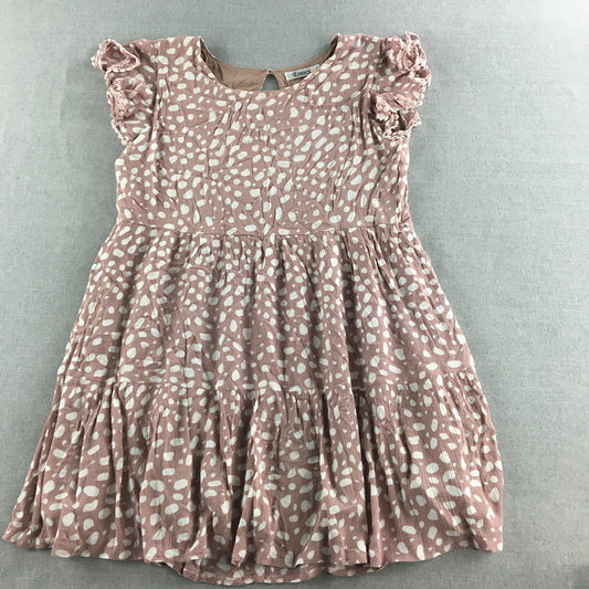 St. Frock Womens Mini Dress Size 10 Pink Dot Sleeveless Pleated